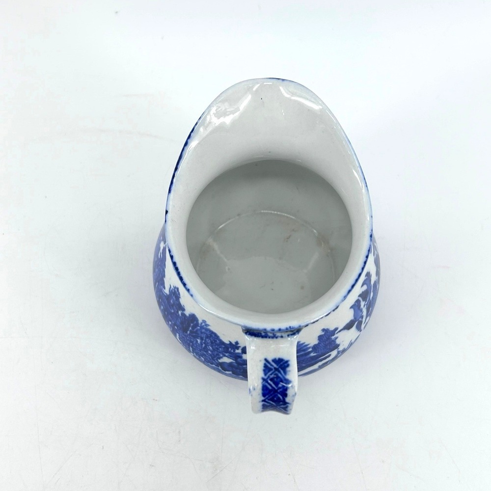 Ye Olde Willow Blue White Transferware Pitcher Creamer Stoke on Trent England - Picture 5 of 10